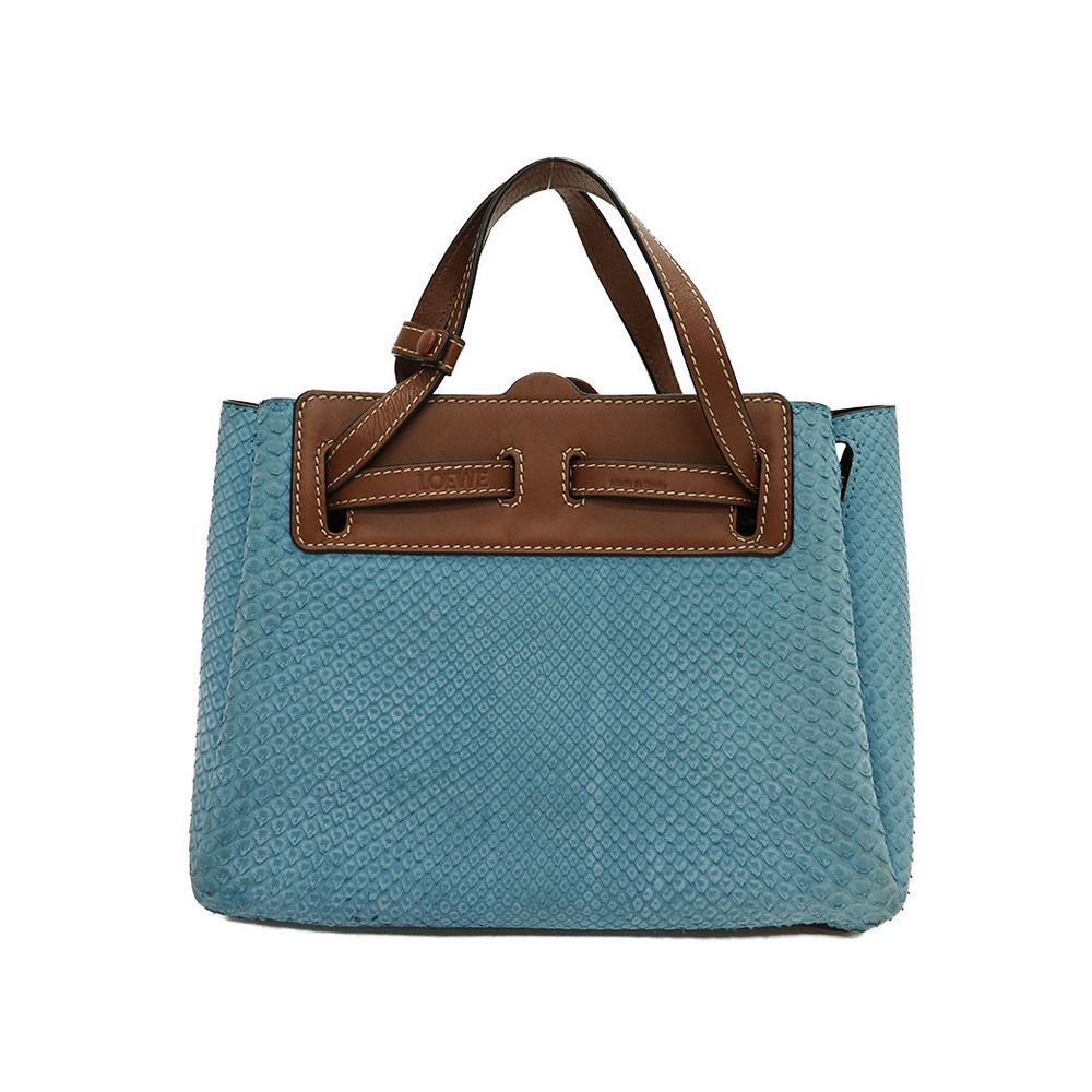 Loewe Lazo Mini Python 2way Hand Shoulder Bag Lig… - image 4